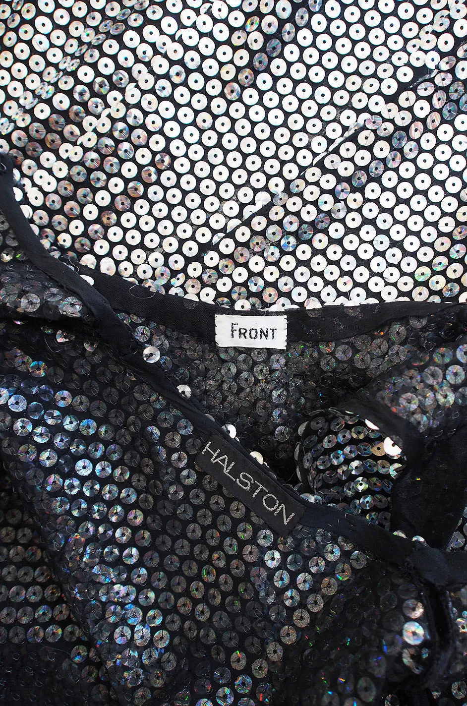 1970s Halston Silver Sequin Tank & Jacket