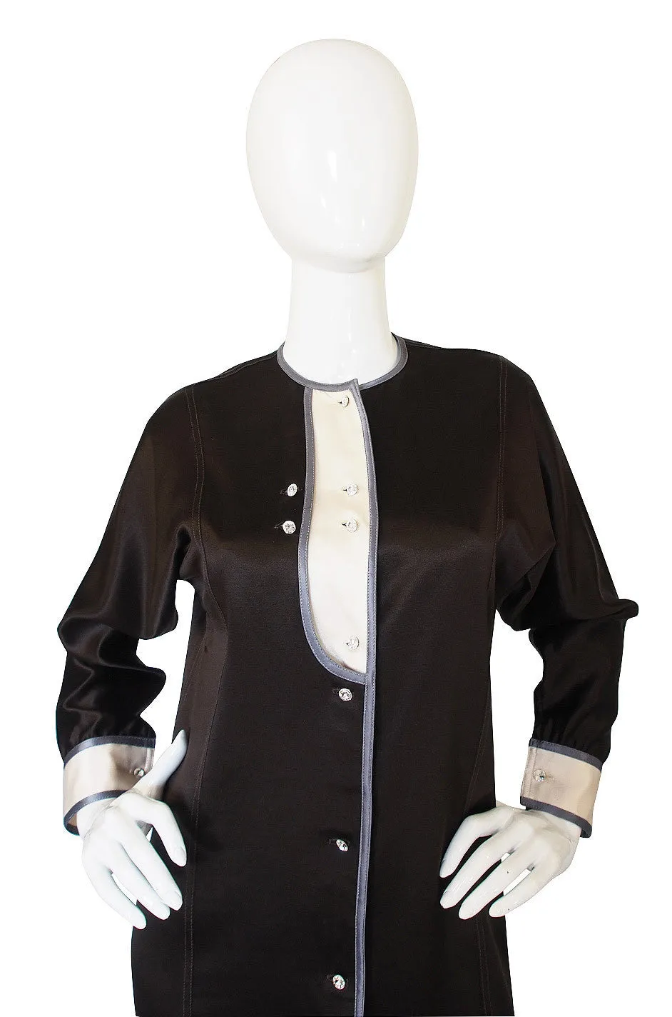 1980s Geoffrey Beene Tuxedo Shift Dress