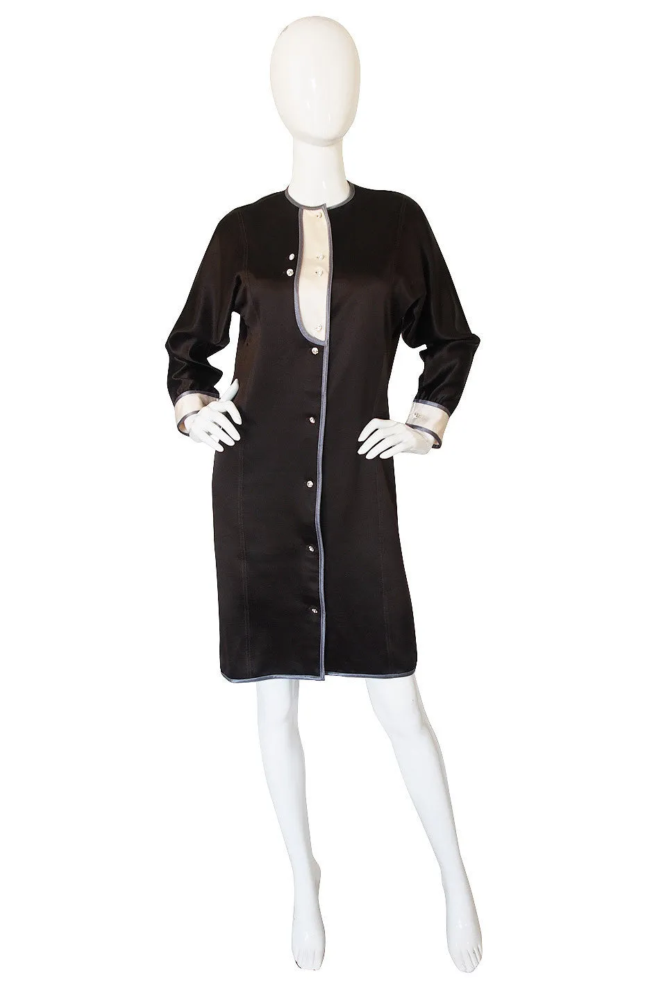 1980s Geoffrey Beene Tuxedo Shift Dress