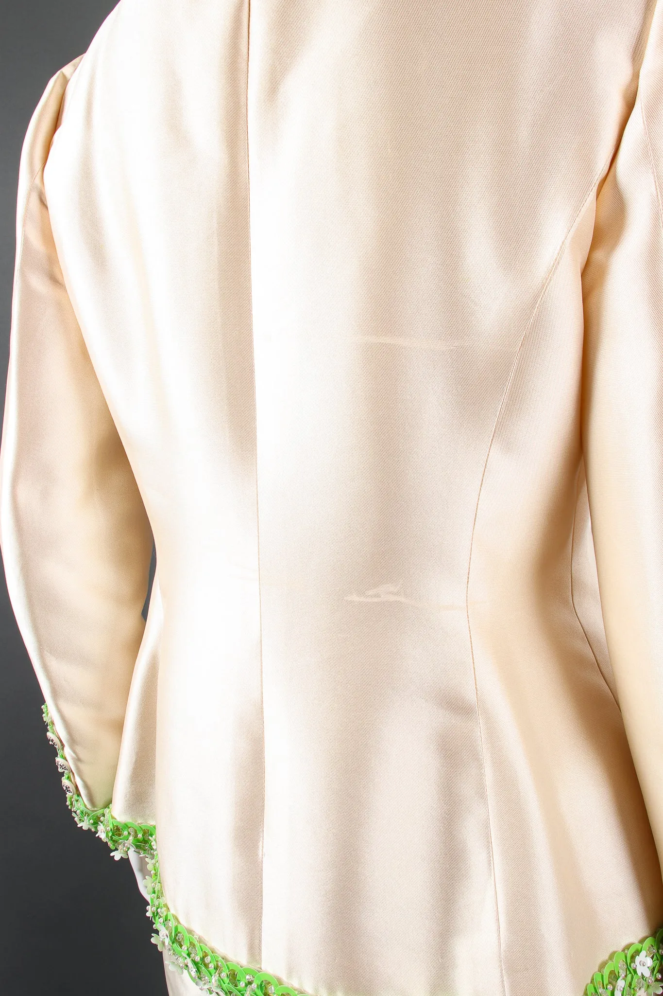 1996 S/S Daisy Beaded Silk Jacket & Skirt Suit