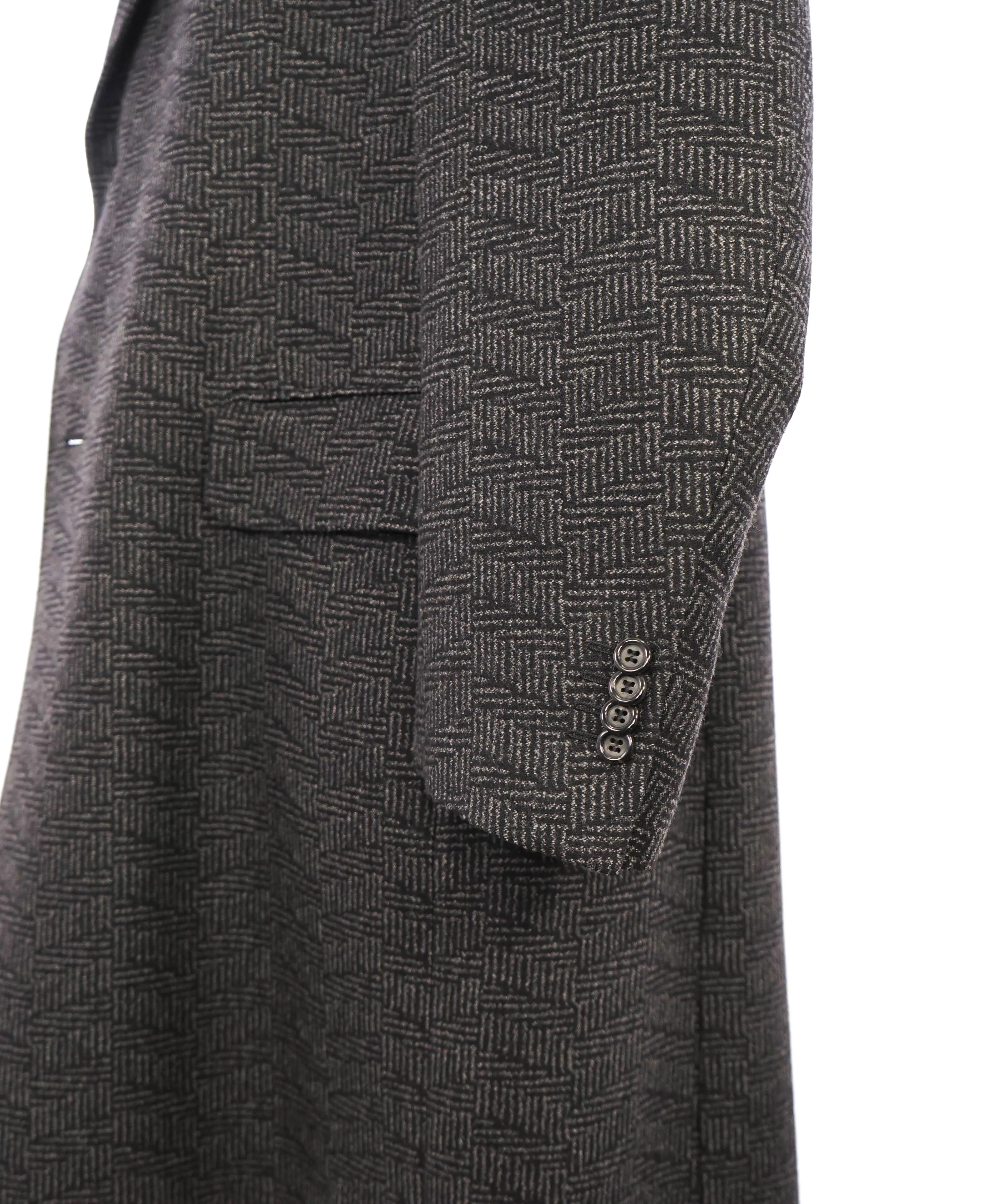 $2,395 CANALI - "KEI" Gray Abstract Subtle Check Wool Topcoat Coat - 48R