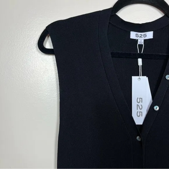 525 America Maxi Ribbed Button Down Dress Size Small Grunge Punk Black Bodycon