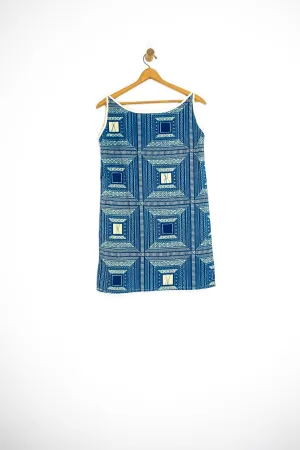 60’s BATIK SHIFT DRESS / LARGE