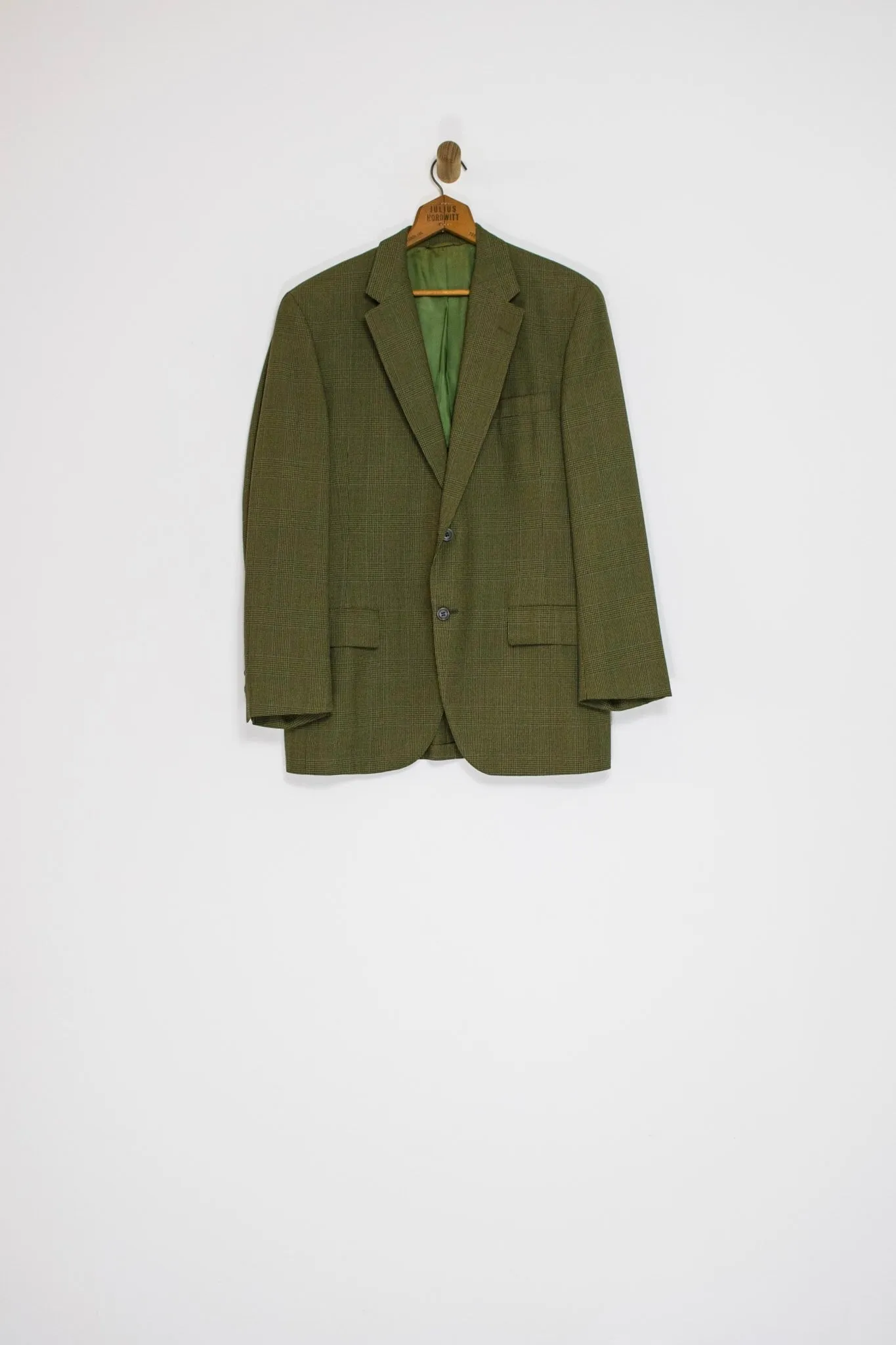 70’s GREEN HOUNDSTOOTH SUIT / MEDIUM