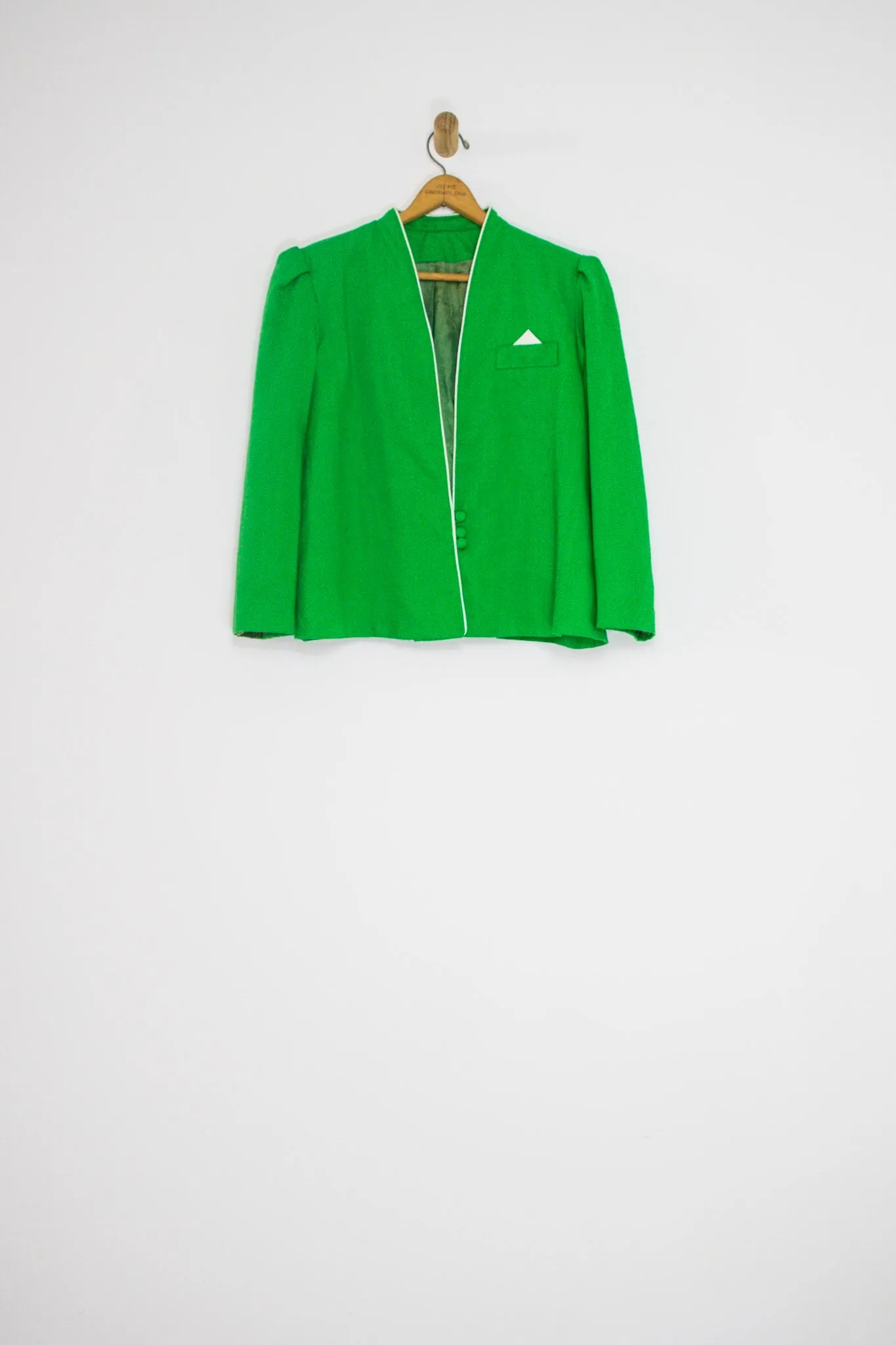 70's/80's KELLY GREEN TWO PIECE SUIT / MEDIUM