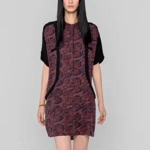 A.L.C. Spring 2013 Ready To Wear Silk Shift Mini Dress Checkered Print Red Black