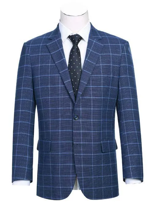 Alessandro Vitello by Renoir Blue Classic Fit Side Vented Blazer 294-22