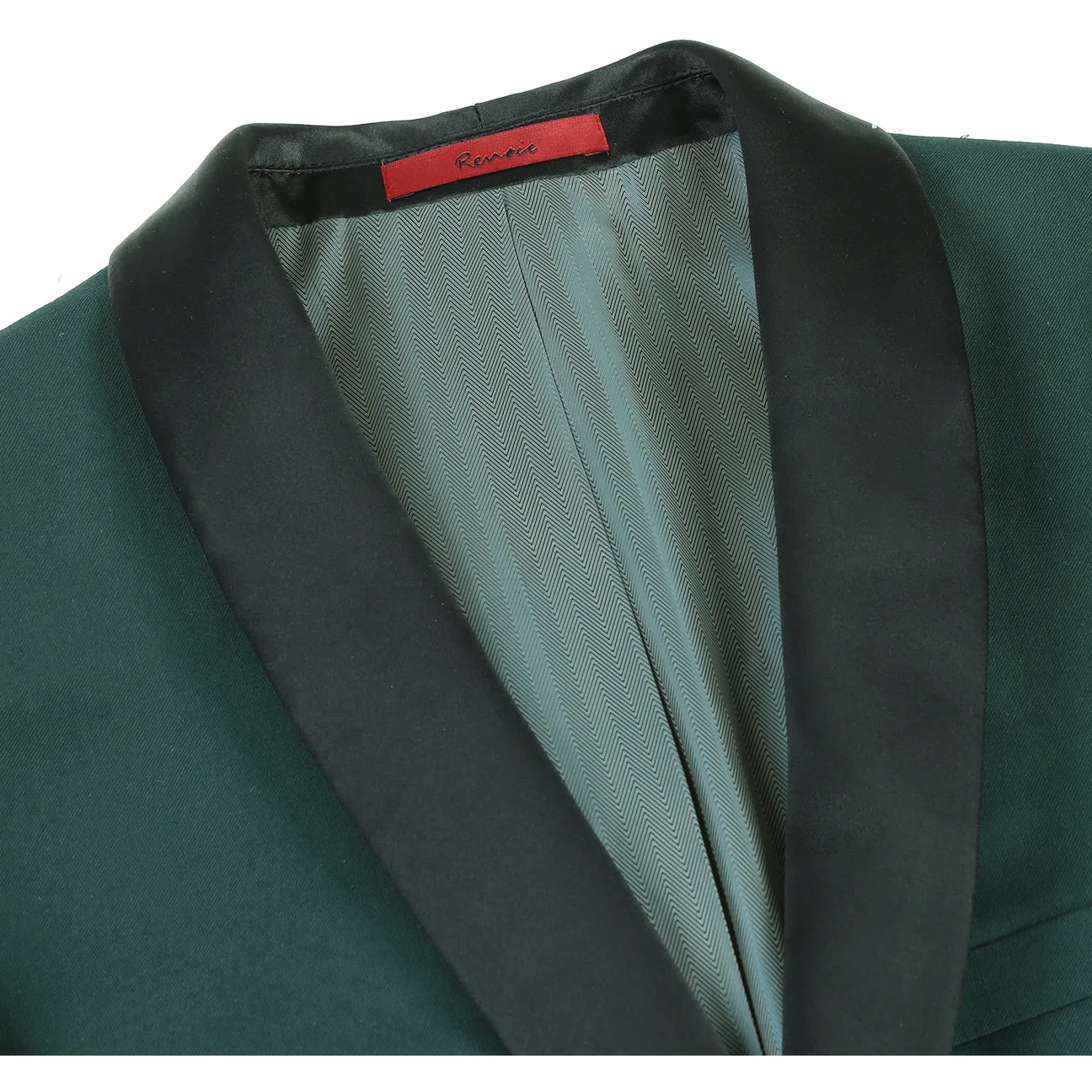 Alessandro Vitello by Renoir Dark Green 2-Piece Slim Fit Shawl Lapel Tuxedo Suit 201-9