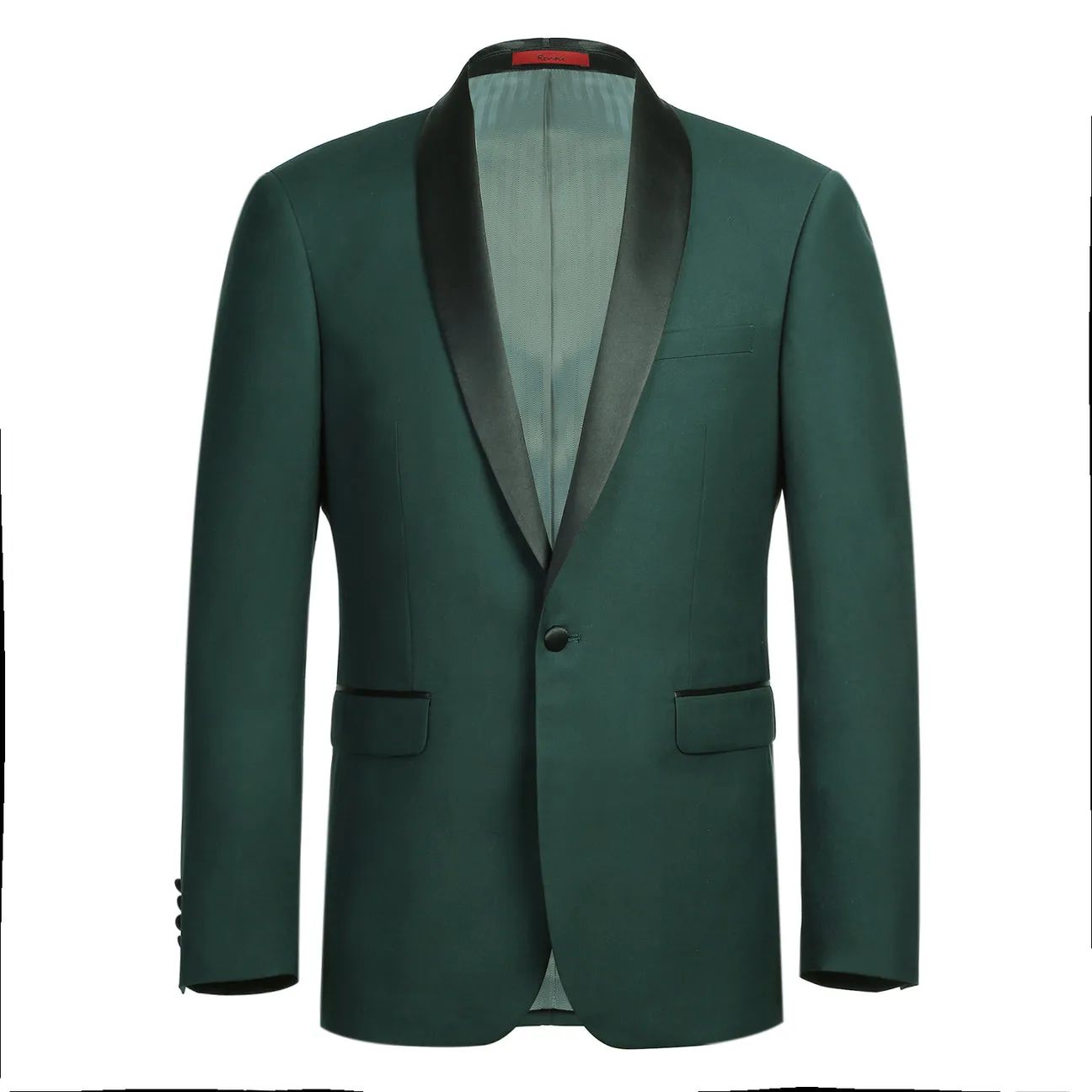 Alessandro Vitello by Renoir Dark Green 2-Piece Slim Fit Shawl Lapel Tuxedo Suit 201-9