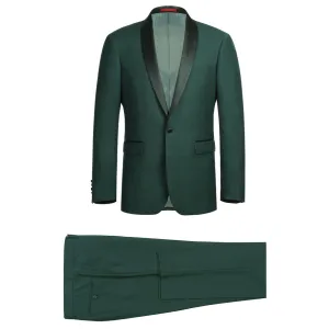 Alessandro Vitello by Renoir Dark Green 2-Piece Slim Fit Shawl Lapel Tuxedo Suit 201-9
