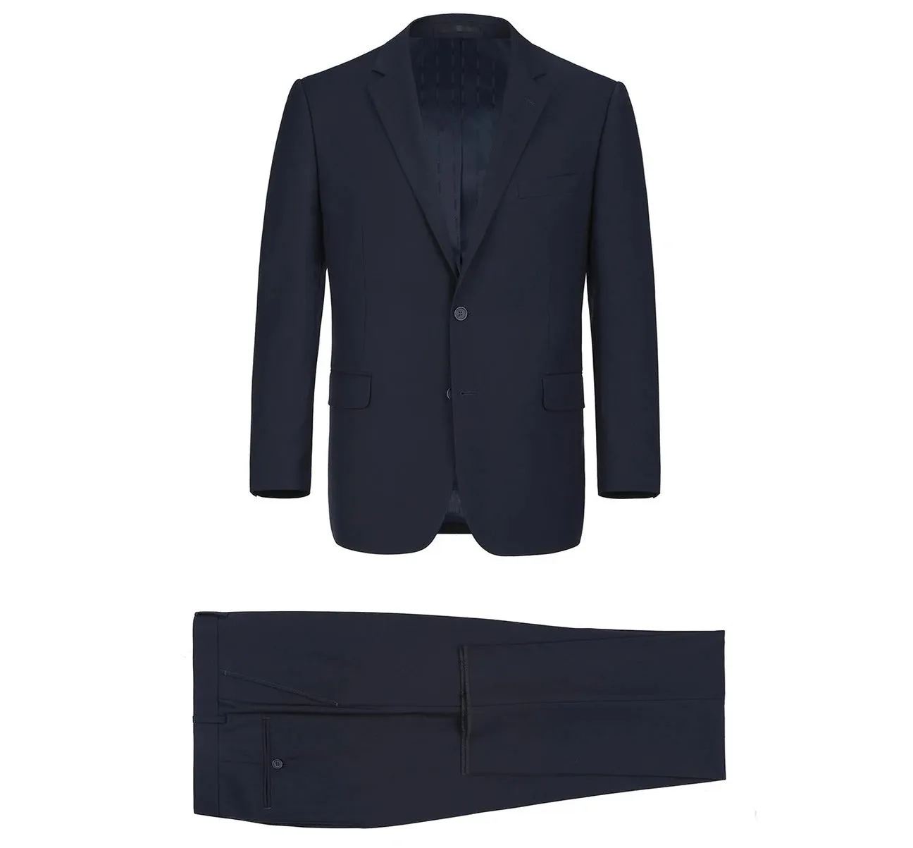 Alessandro Vitello by Renoir Dark Navy 2-Piece Slim Fit Single Breasted Notch Lapel Suit 201-2