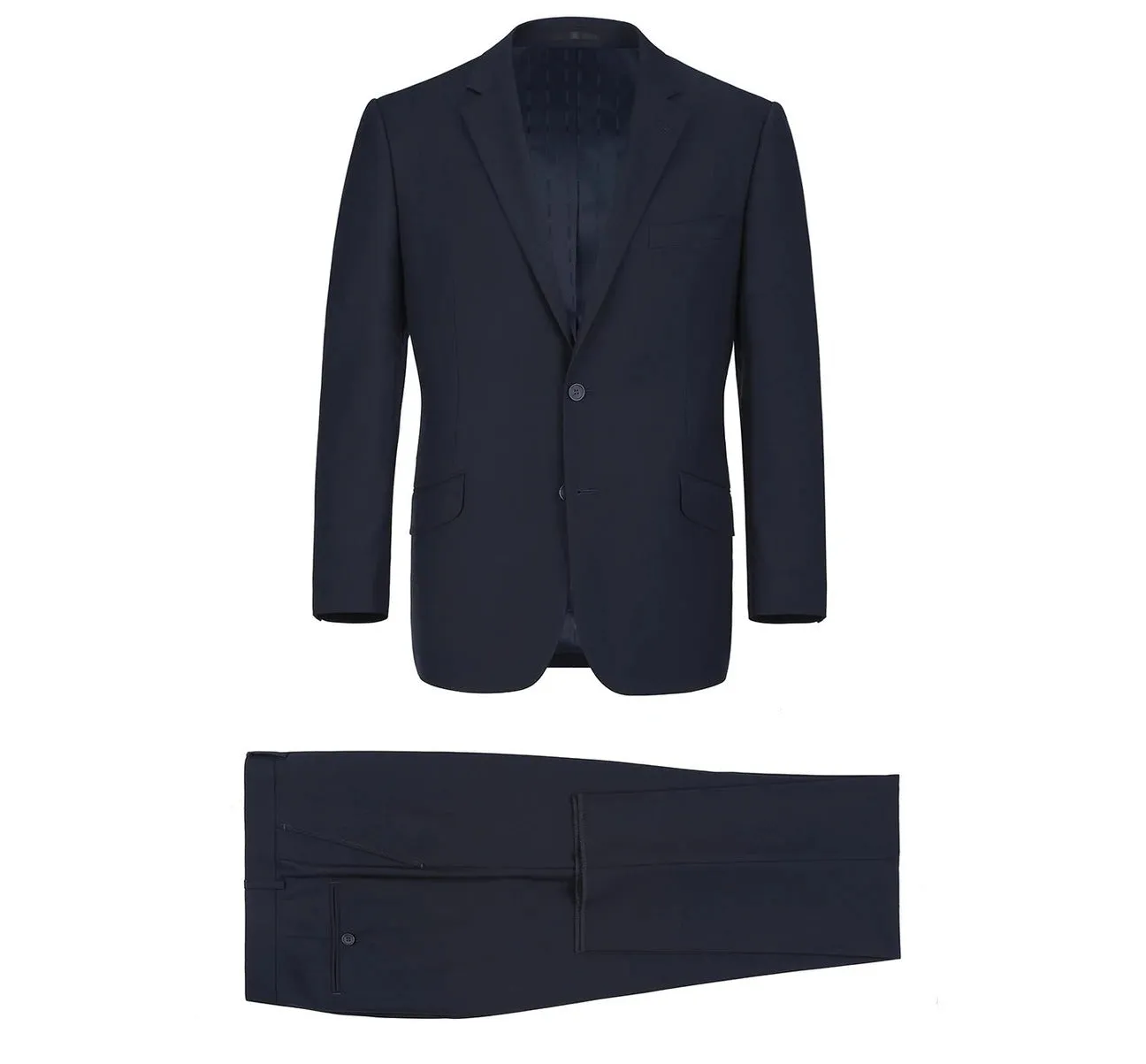 Alessandro Vitello by Renoir Dark Navy 2-Piece Slim Fit Single Breasted Notch Lapel Suit 201-2