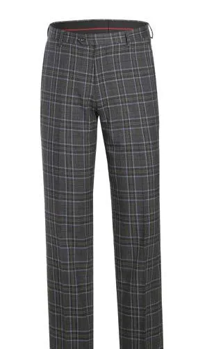Alessandro Vitello by Renoir Gray 2-Piece Slim Fit Checked Suit 293-28