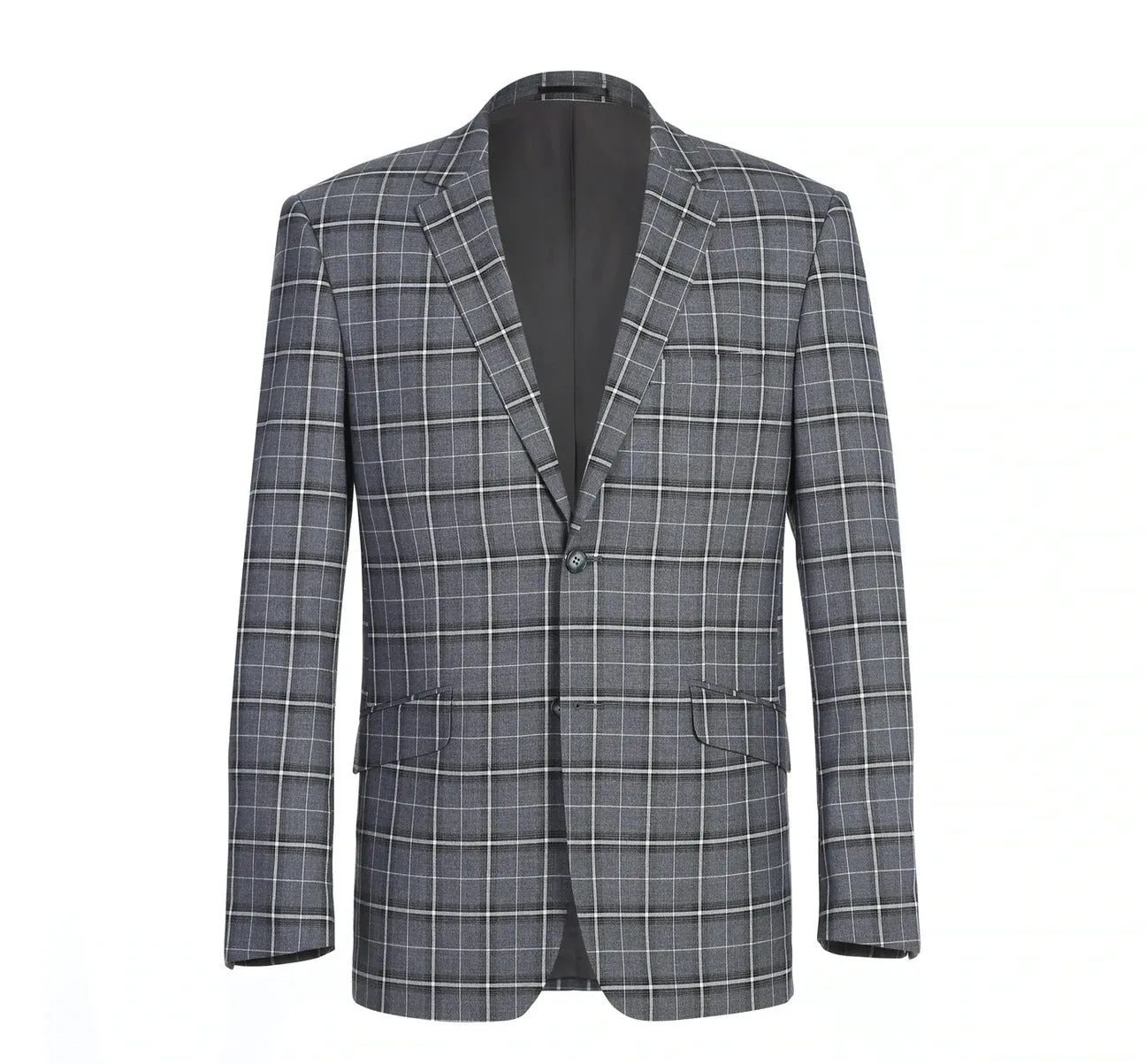 Alessandro Vitello by Renoir Grey Classic Fit Single Breasted Check Suit 293-14