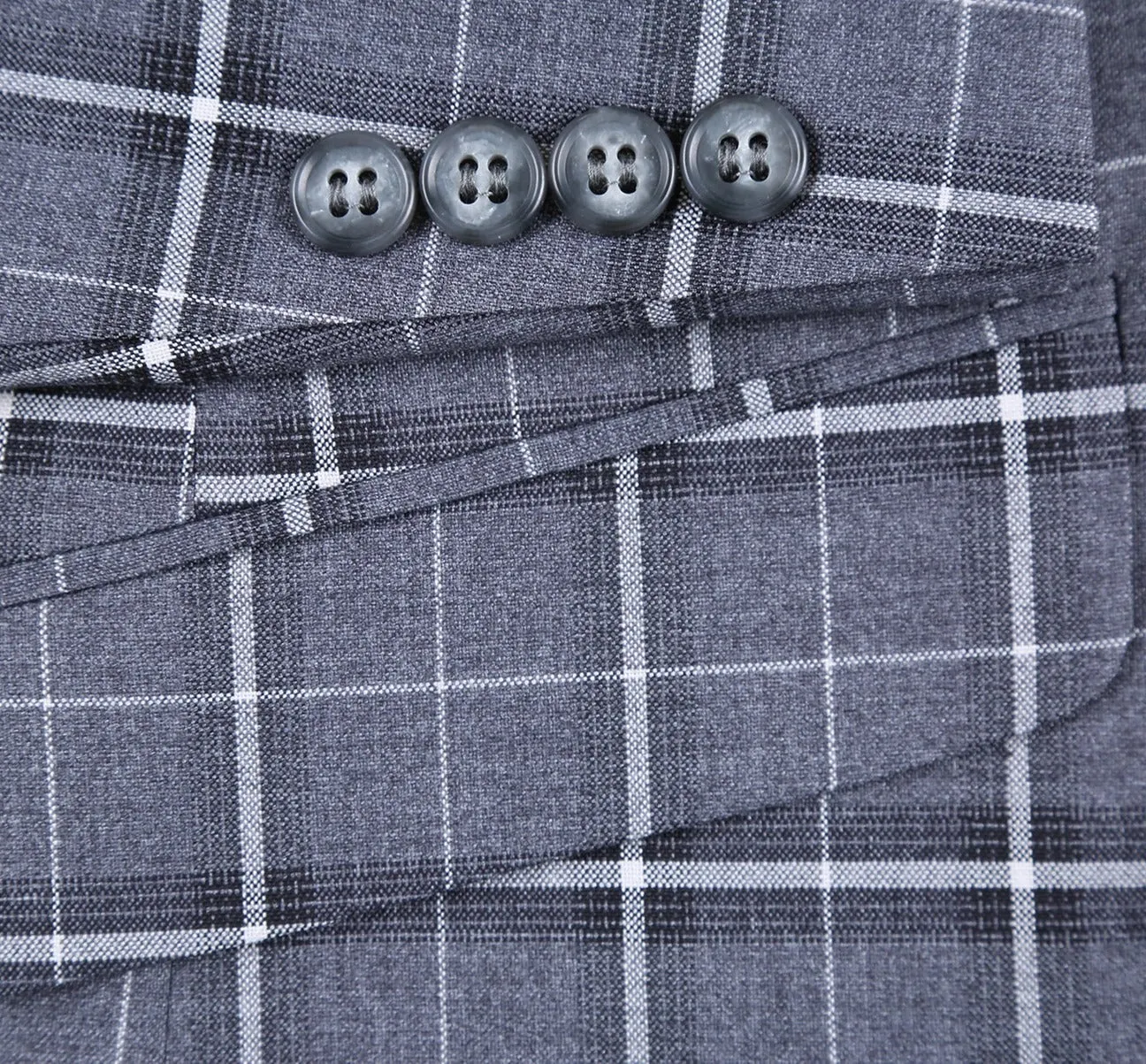 Alessandro Vitello by Renoir Grey Classic Fit Single Breasted Check Suit 293-14