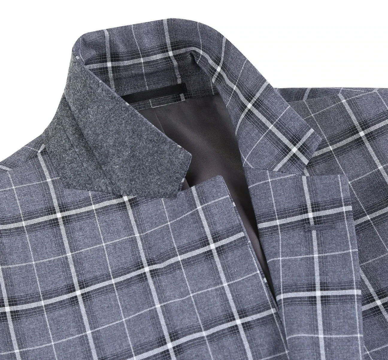 Alessandro Vitello by Renoir Grey Classic Fit Single Breasted Check Suit 293-14