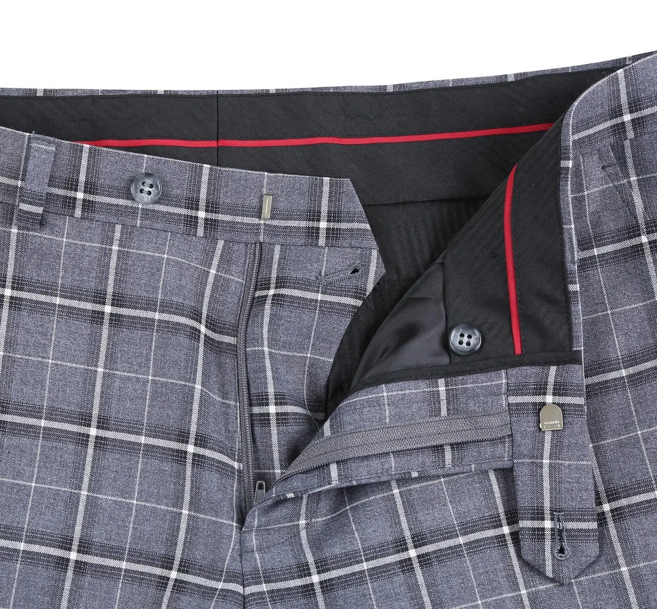 Alessandro Vitello by Renoir Grey Classic Fit Single Breasted Check Suit 293-14