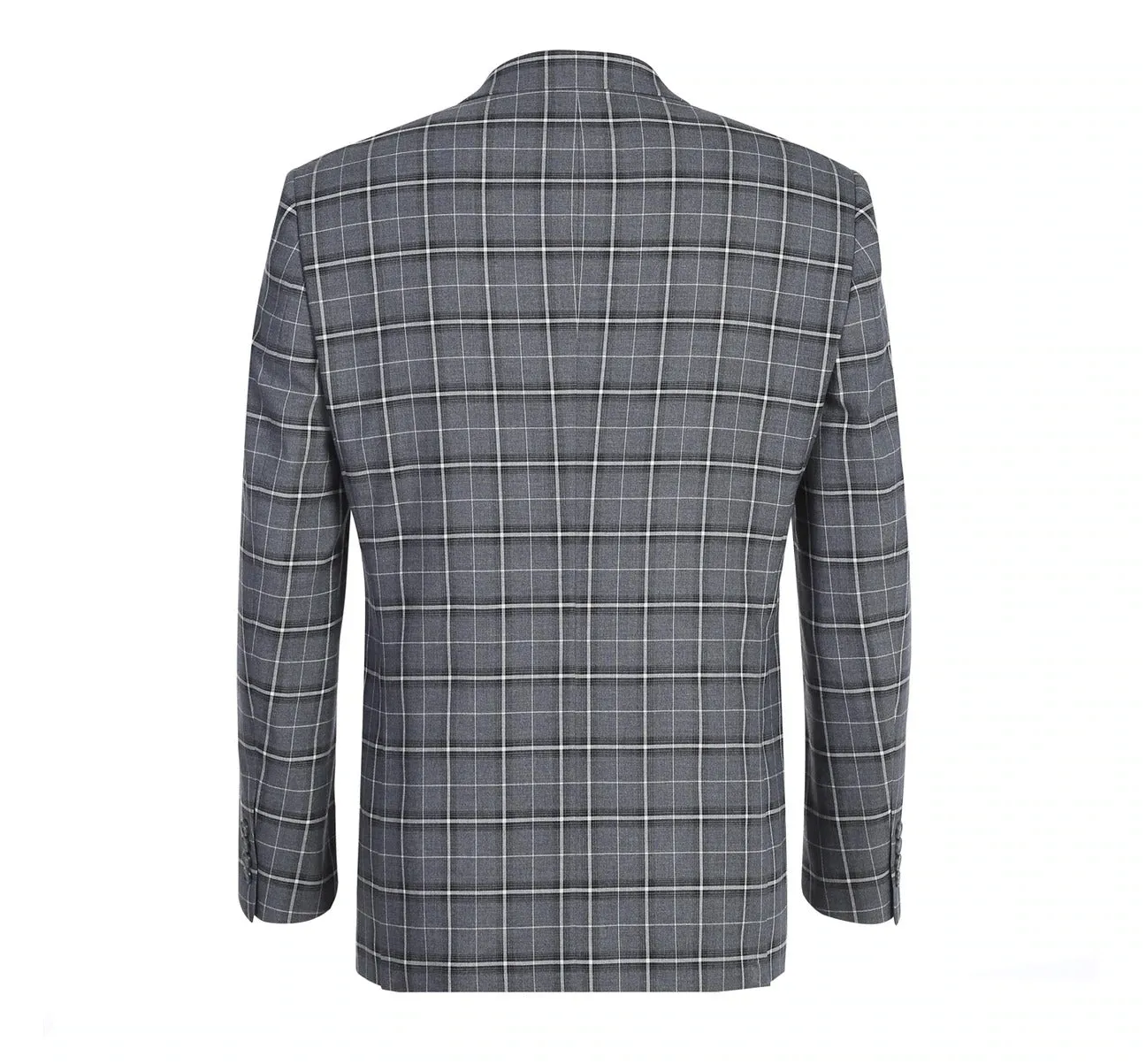 Alessandro Vitello by Renoir Grey Classic Fit Single Breasted Check Suit 293-14