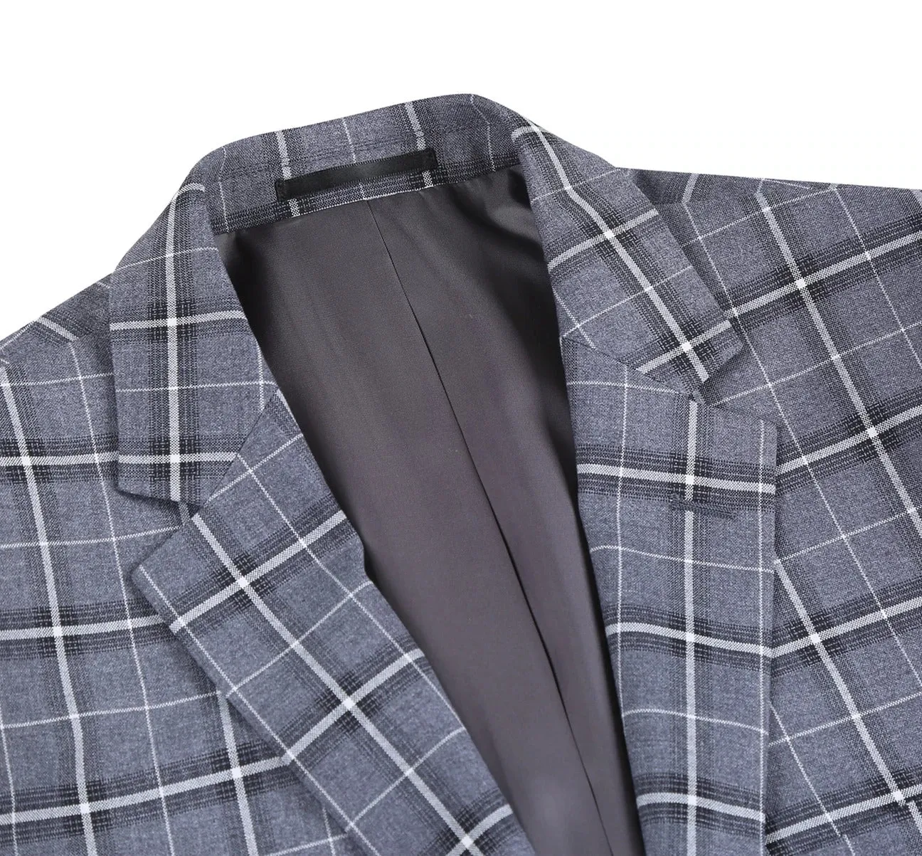 Alessandro Vitello by Renoir Grey Classic Fit Single Breasted Check Suit 293-14