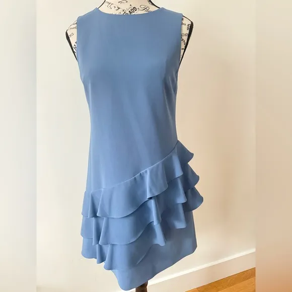 Alice and Olivia Clive Asymmetric Ruffle Dress