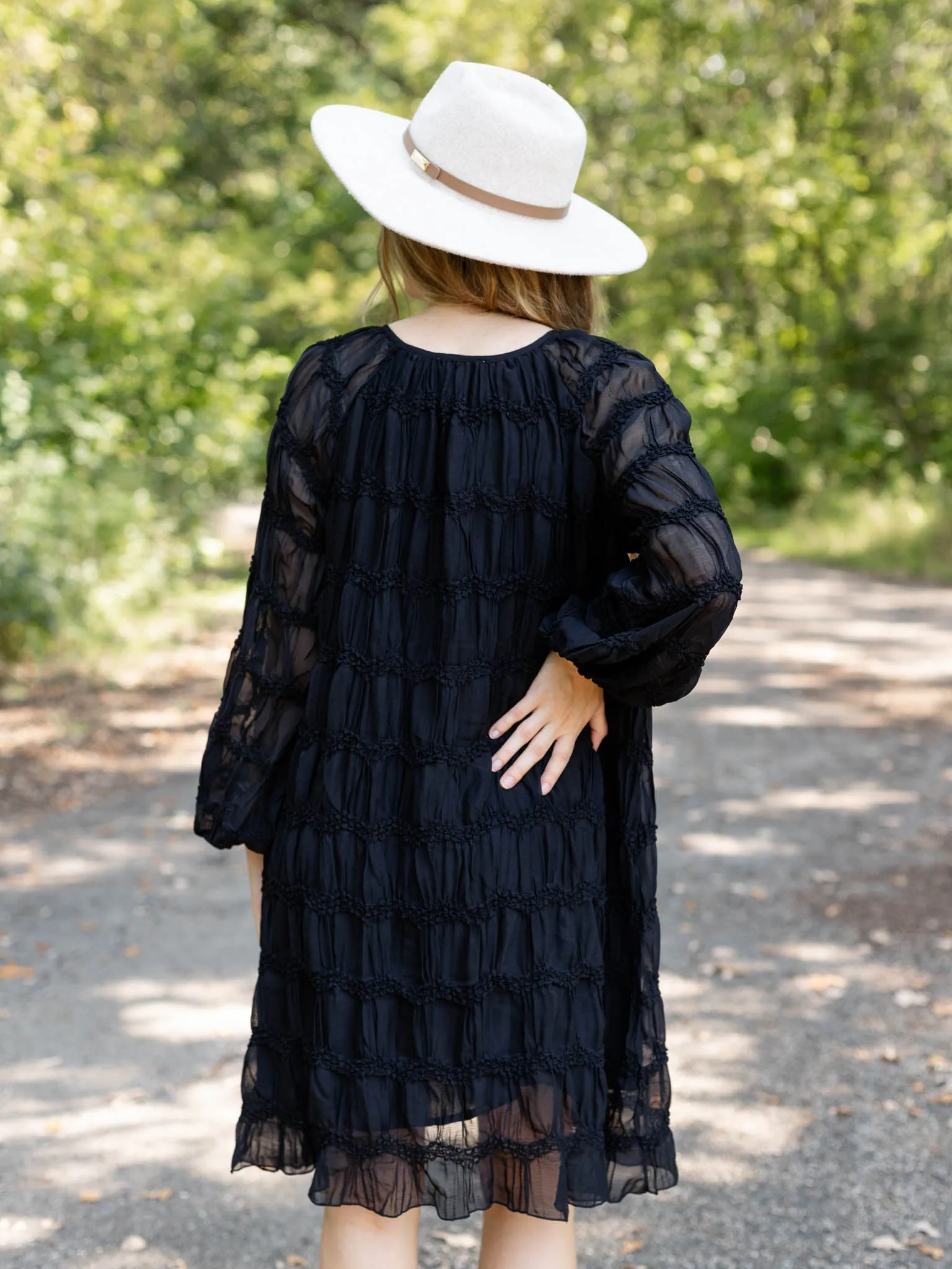 Allie Rose Romantic Sheer Shift Dress