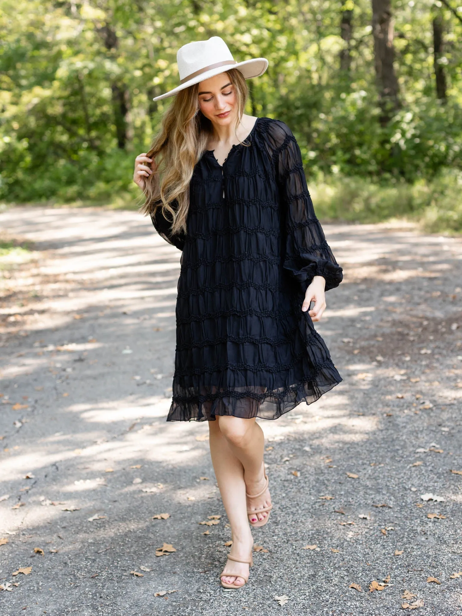 Allie Rose Romantic Sheer Shift Dress