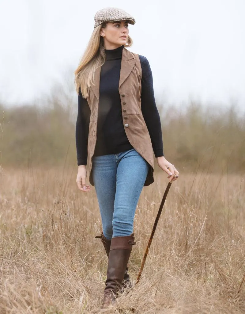 Anna Lascata Womens Tuffler Waistcoat Brown