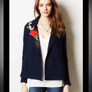 Anthropologie Angel of the North Winter Harvest Embroidered Sweater Small