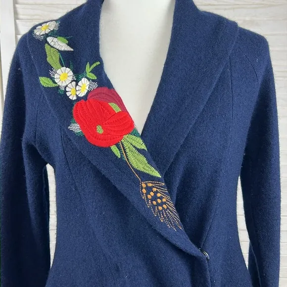 Anthropologie Angel of the North Winter Harvest Embroidered Sweater Small