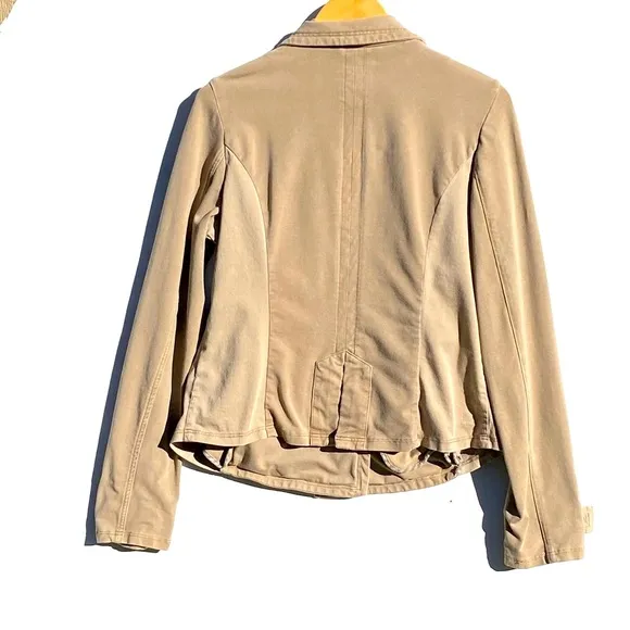 ANTHROPOLOGIE MARRAKECH Women’s Mixed Media Tan Safari Jacket size medium