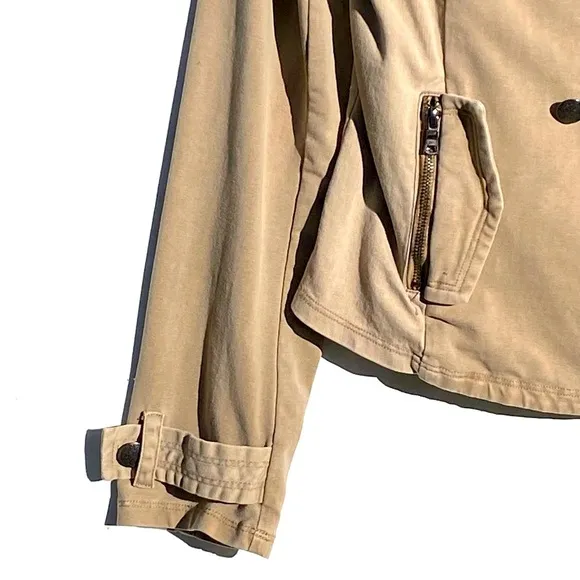 ANTHROPOLOGIE MARRAKECH Women’s Mixed Media Tan Safari Jacket size medium