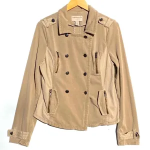ANTHROPOLOGIE MARRAKECH Women’s Mixed Media Tan Safari Jacket size medium