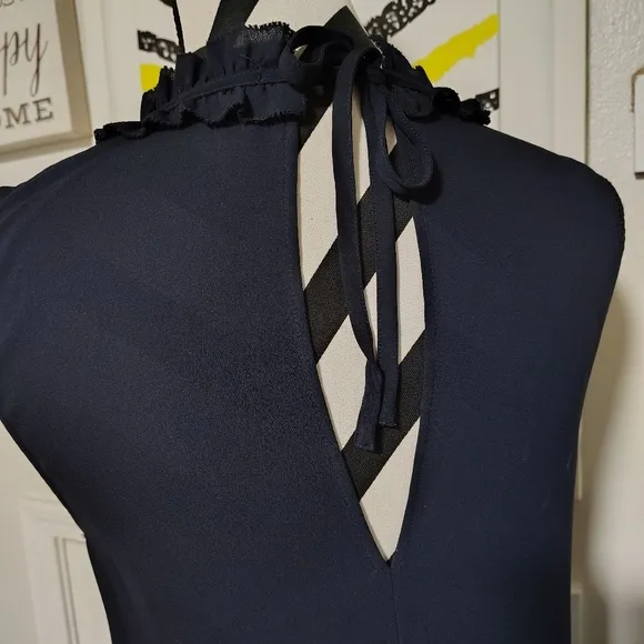 Aritzia Sunday Best Raleigh Mini Shift Dress Ladies Small Navy Blue Flowy
