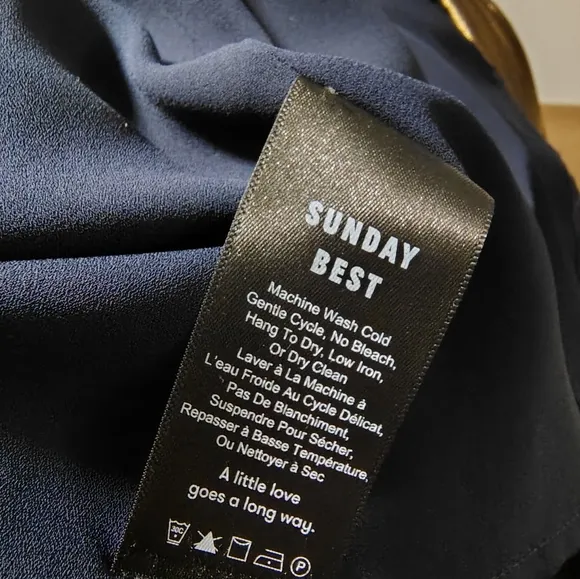 Aritzia Sunday Best Raleigh Mini Shift Dress Ladies Small Navy Blue Flowy