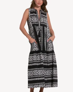 Aztec A Line Sleeveless Maxi Dress