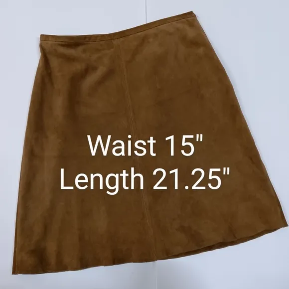 Banana Republic Brown Genuine Suede A-Line Skirt