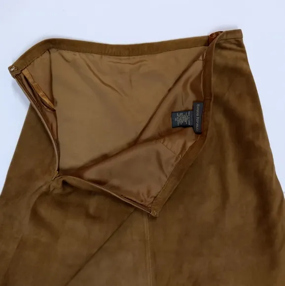 Banana Republic Brown Genuine Suede A-Line Skirt
