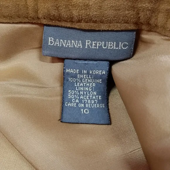 Banana Republic Brown Genuine Suede A-Line Skirt