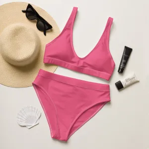 Barbie Pink Recycled high-waisted bikini