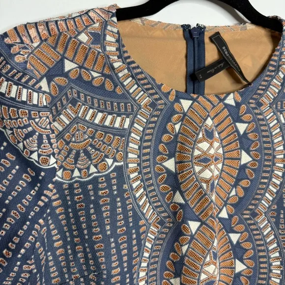 BCBG Maxazria - Alina Mini Shift Dress - Boho Long Bell Sleeves - XS