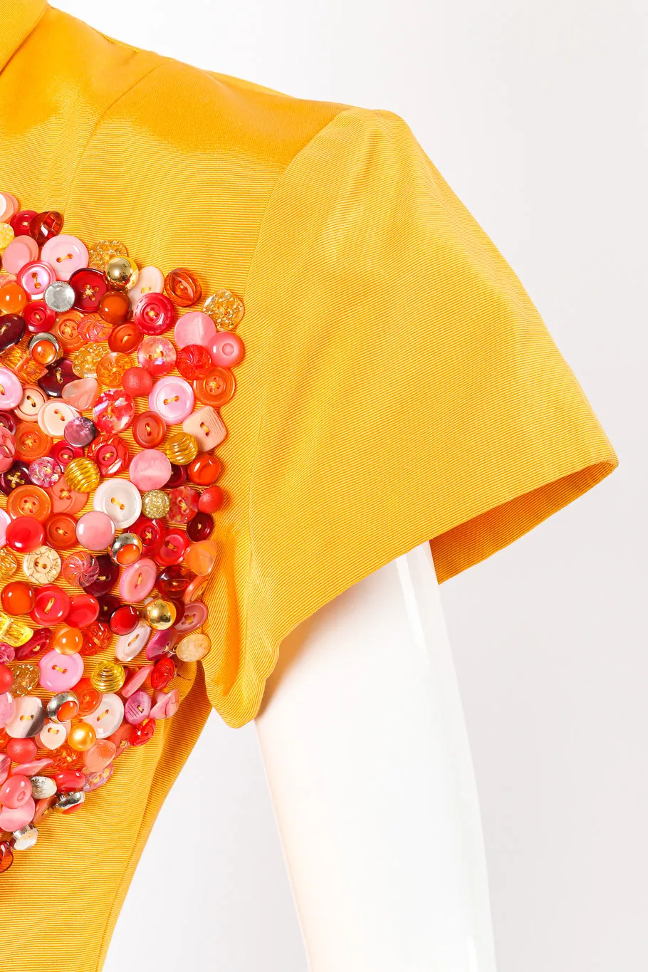 Beaded Button Grosgrain Top