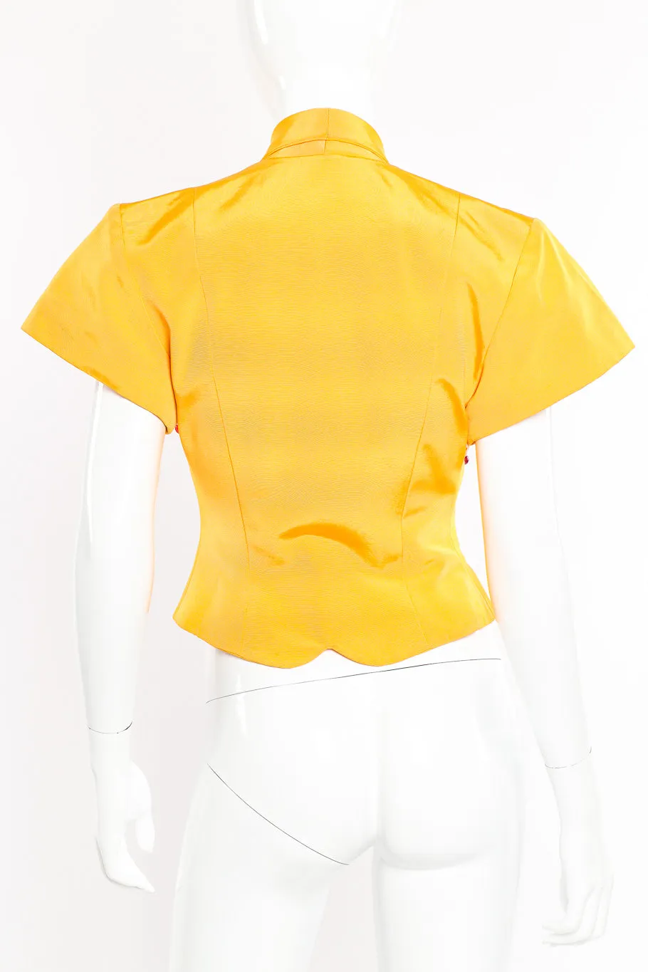 Beaded Button Grosgrain Top