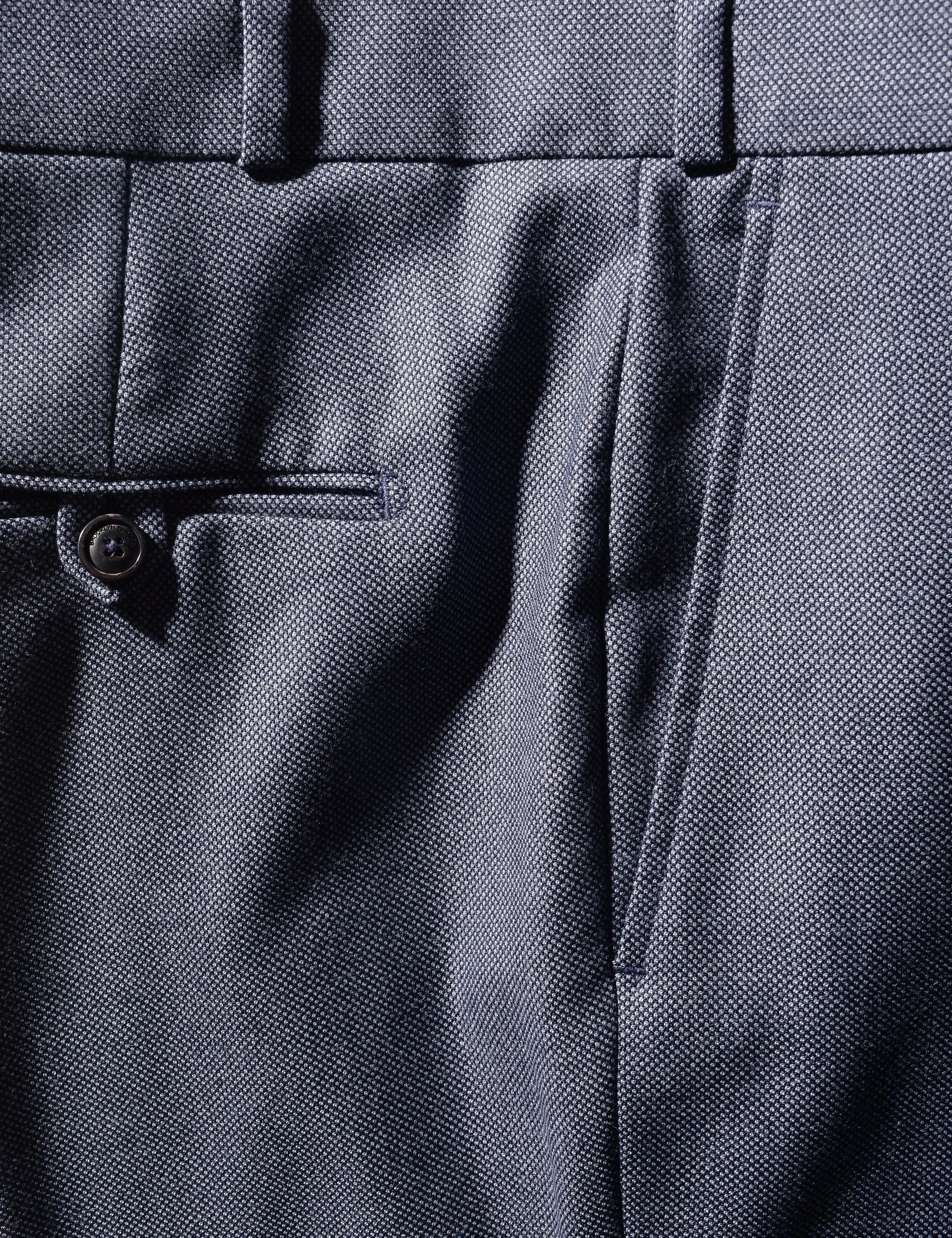 BKT50 Tailored Trousers in Birdseye Weave - Steel Blue