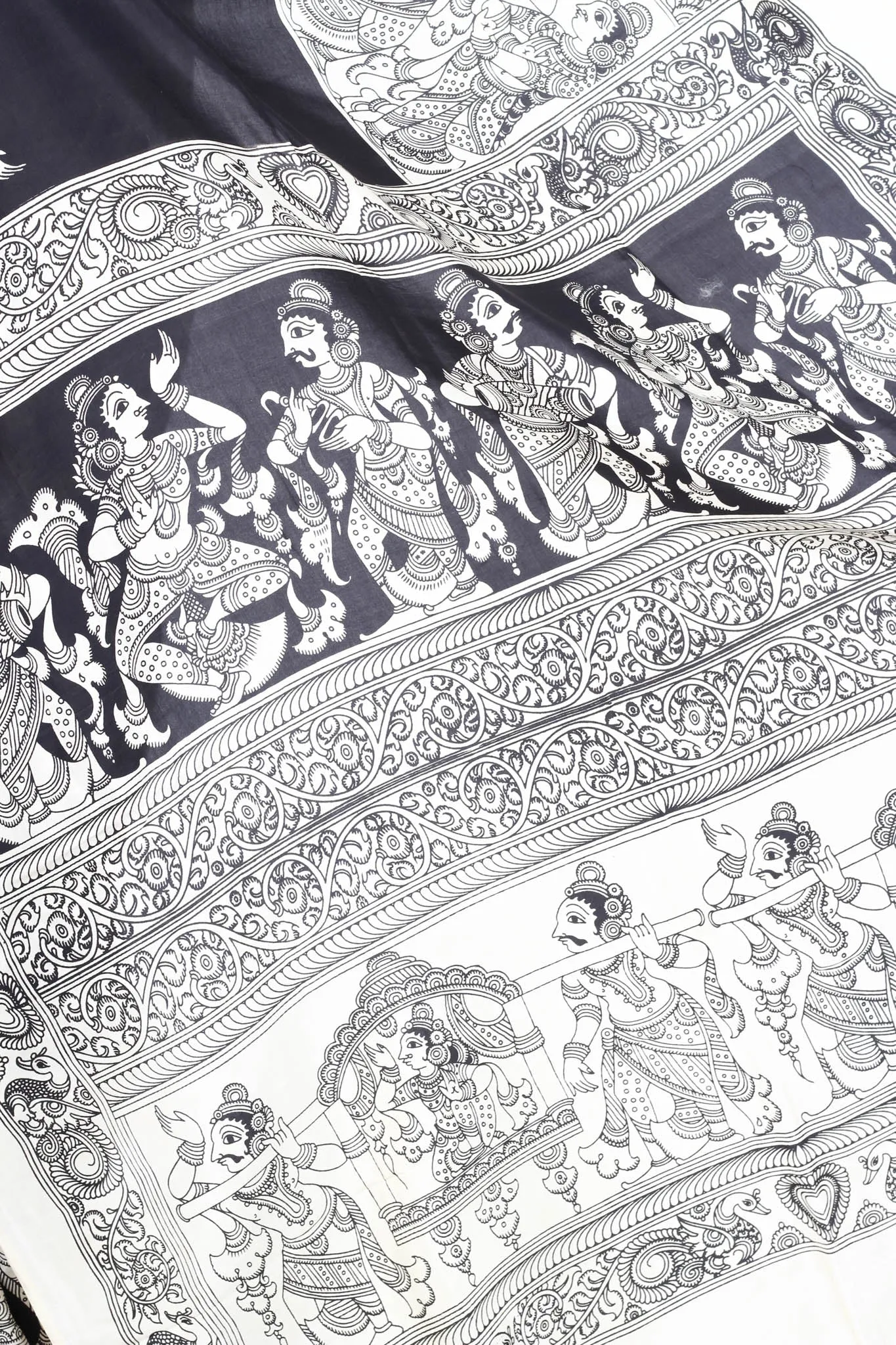 Black chenoori silk kalamkari saree