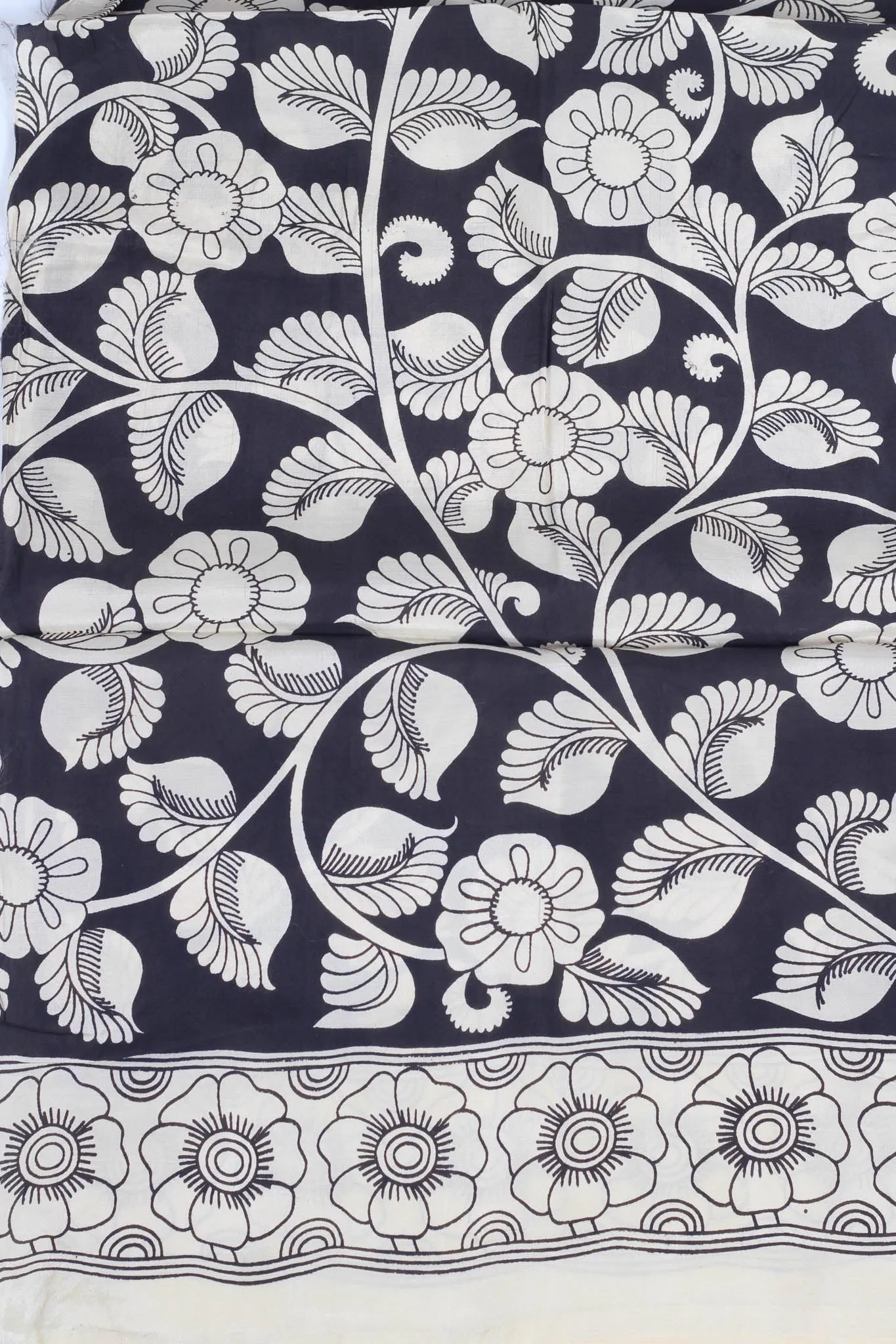 Black chenoori silk kalamkari saree