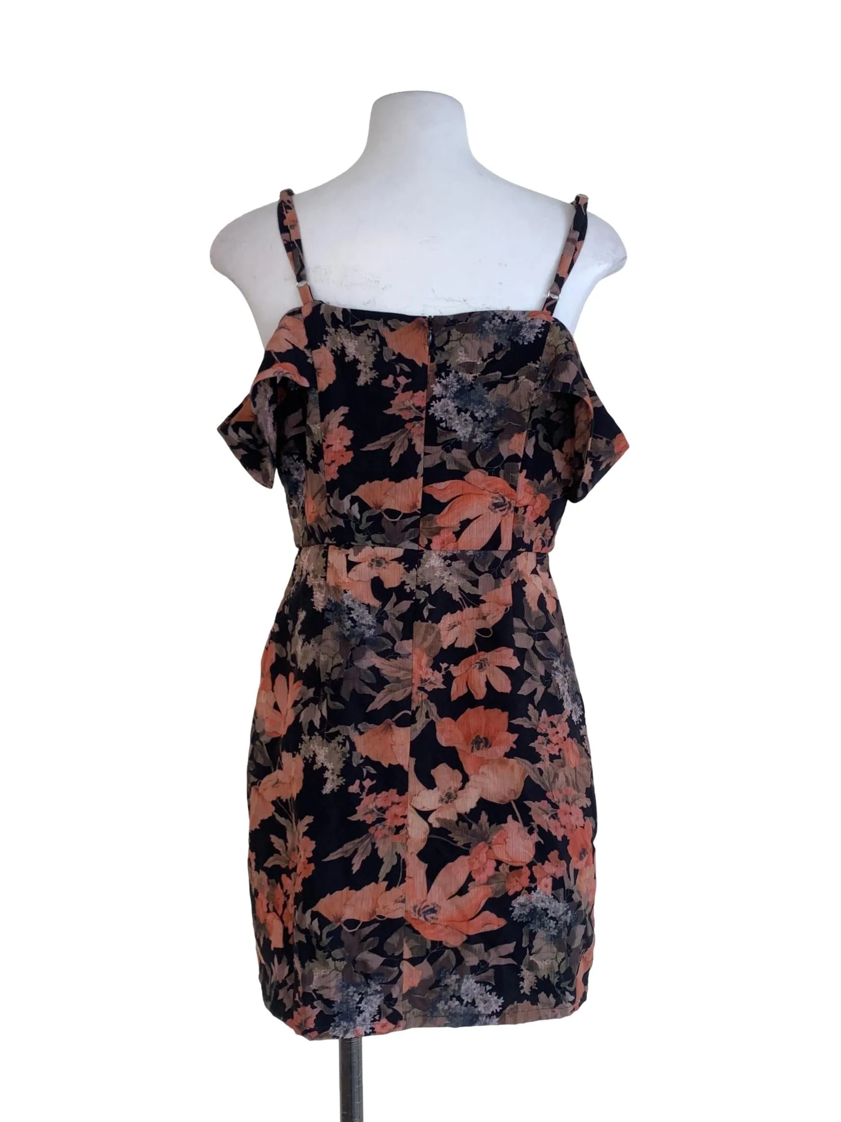 Black Floral A-Line Dress