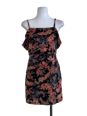 Black Floral A-Line Dress