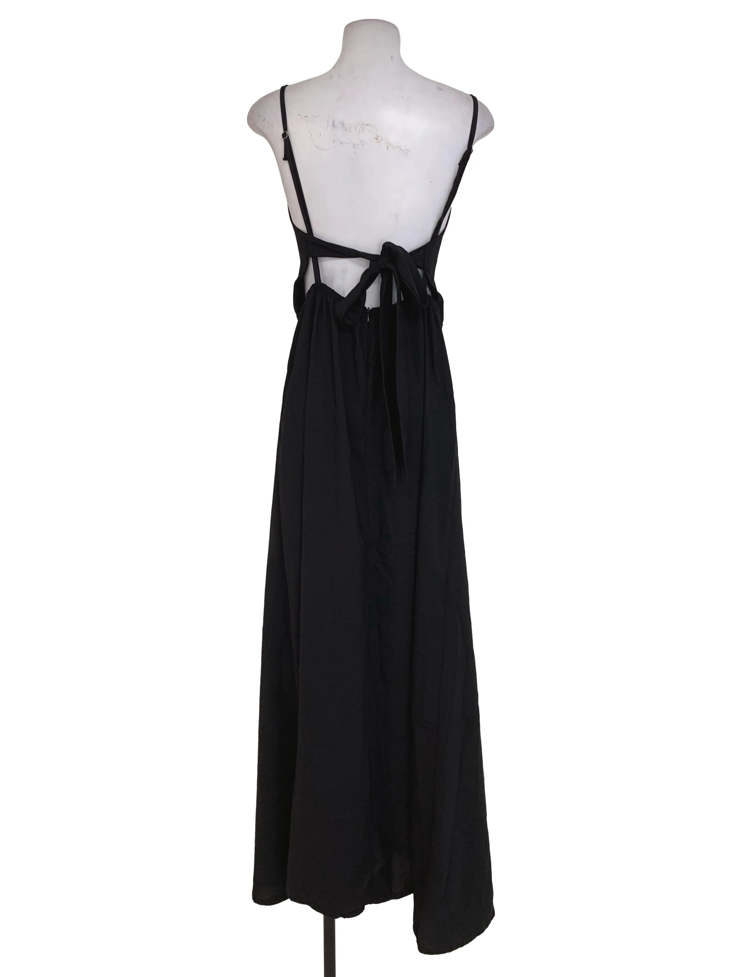 Black Plain A-Line Dress