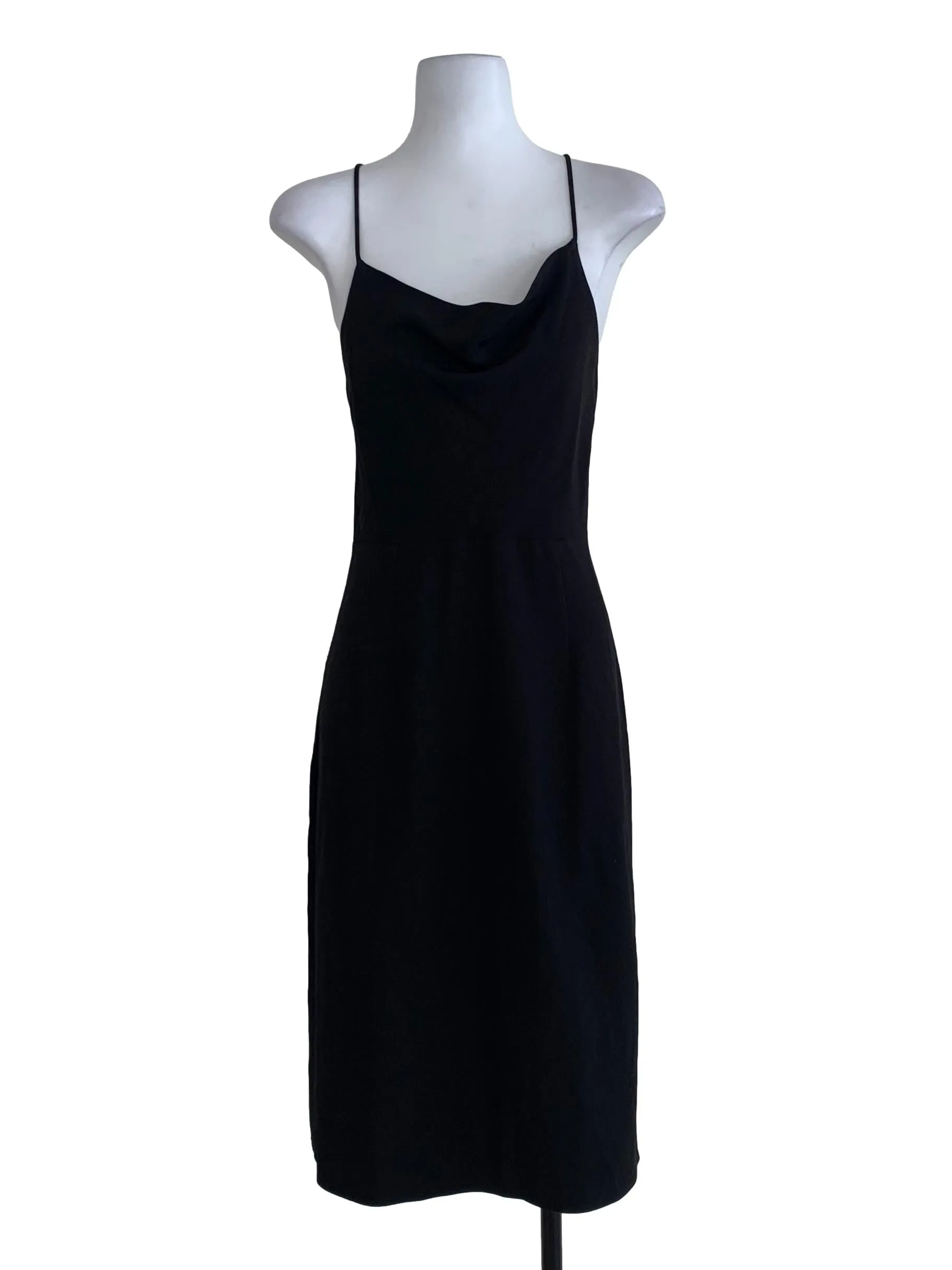 Black Plain A-Line Dress