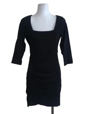 Black Plain A-Line Dress
